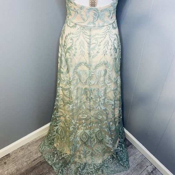 Speechless Pearl Gala Strappy-Back Long Sparkle Embroidered Prom Dress Size 3 - Picture 11 of 14